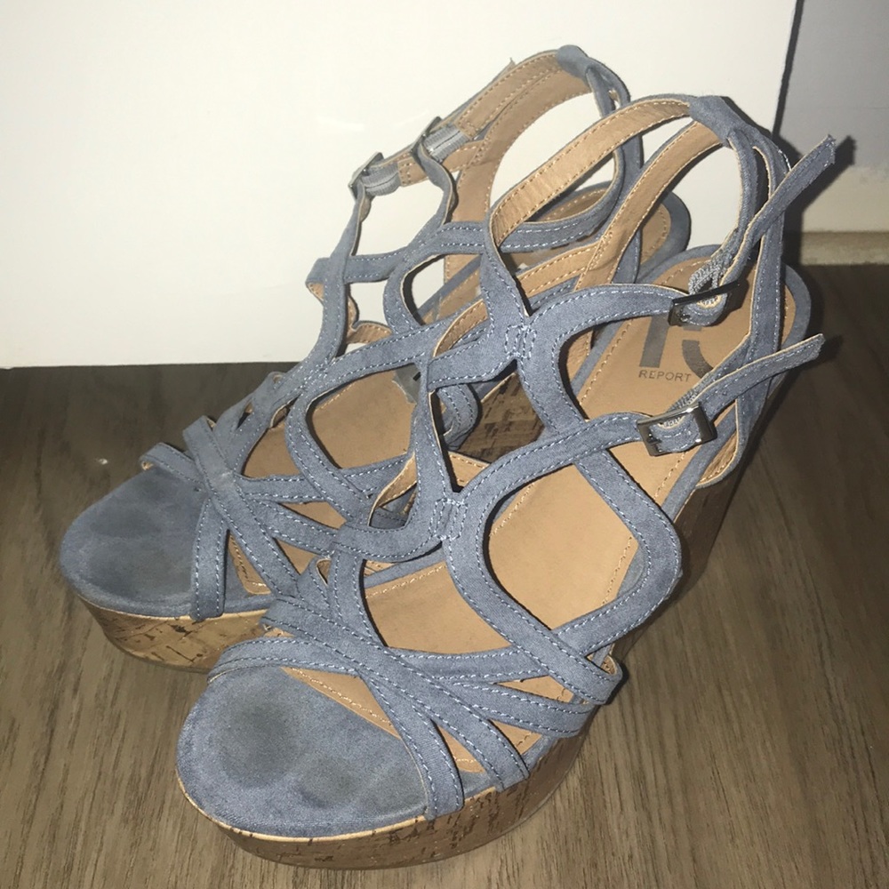 Light Blue Strappy Wedge